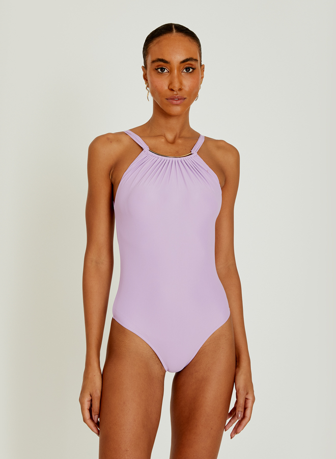 Dahlia High Neck Ruched One Piece