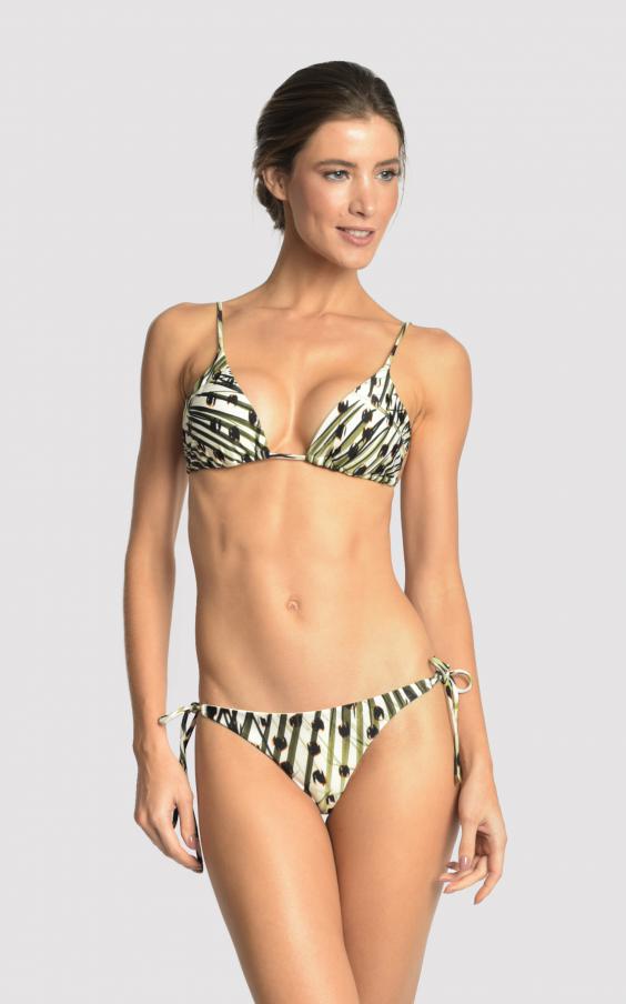 Cheetah Long Halter String Bikini 