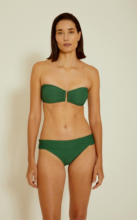 Brunswick Green Drop Bandeau Hw Ruched Bikini
