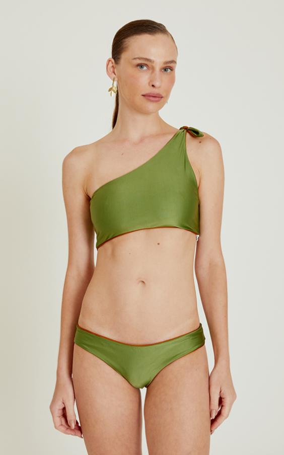 Ivy/Copper One Shoulder Double Midi Bikini