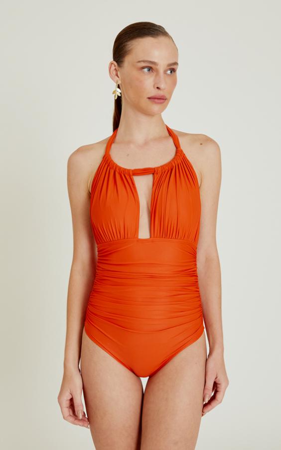 Kinkan Ruched Halter One Piece