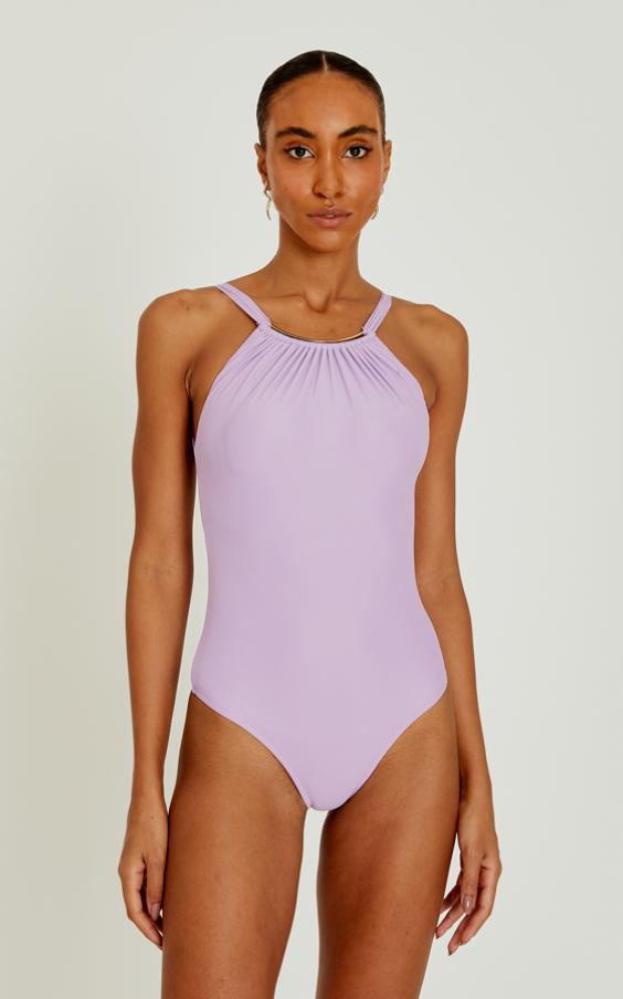 Dahlia High Neck Ruched One Piece
